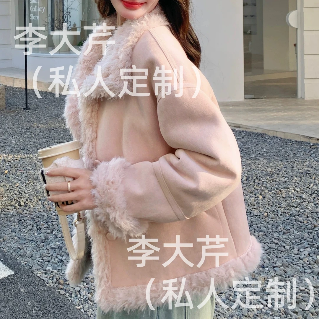 “热可可”一体羊羔毛绒外套  立领新款保暖减龄休闲宽松时尚流行
