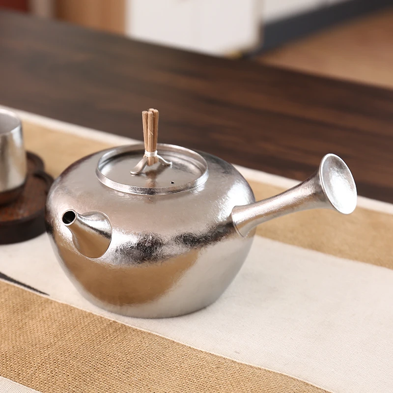 博友制钛养生煮茶壶钛铫砂泥炉铫壶红泥炉煮水壶侧吧钛壶550ml