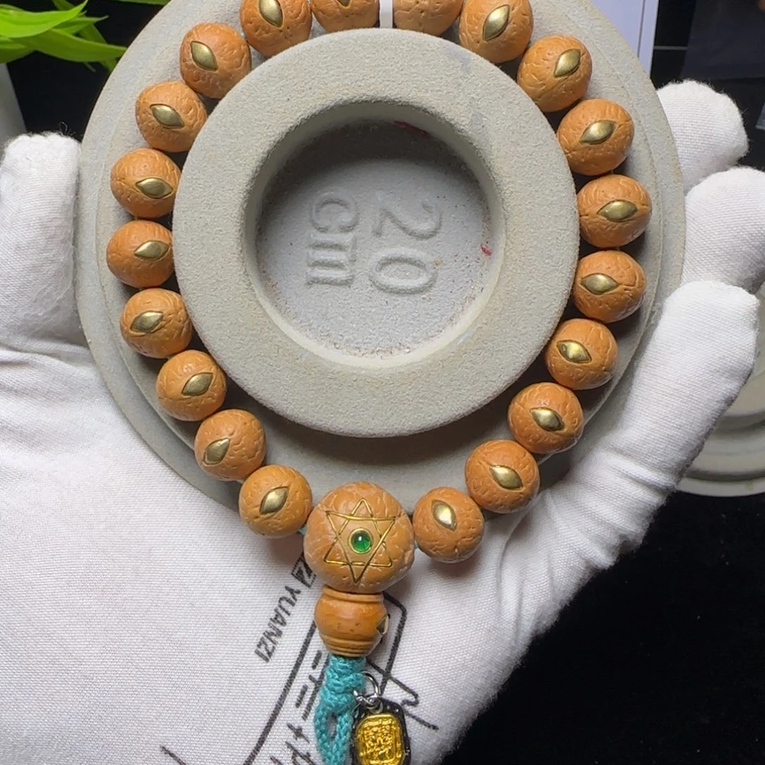 珍***扣吊坠凤眼菩提12mm镶嵌铜慈悲眼