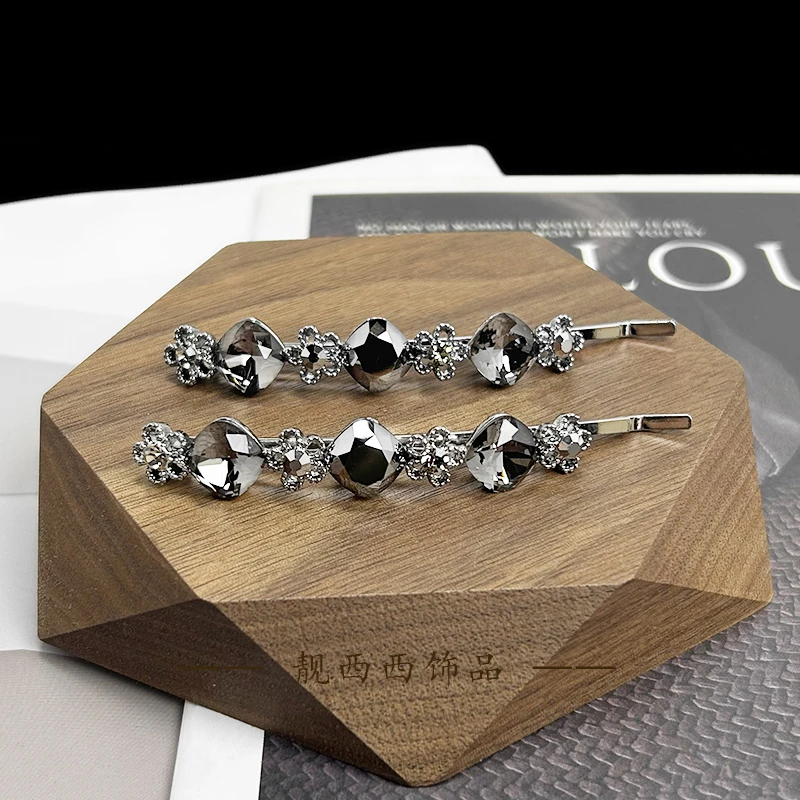 【LXX靓西西】8095 一字夹7.8厘米简约气质优雅碎发边夹一对装