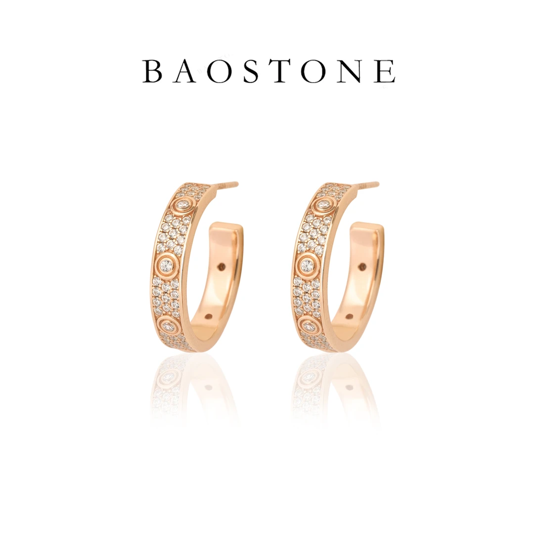 BAOSTONE 925银合成锆石耳饰 【满天星耳钉】轻奢气质高级耳饰 E335