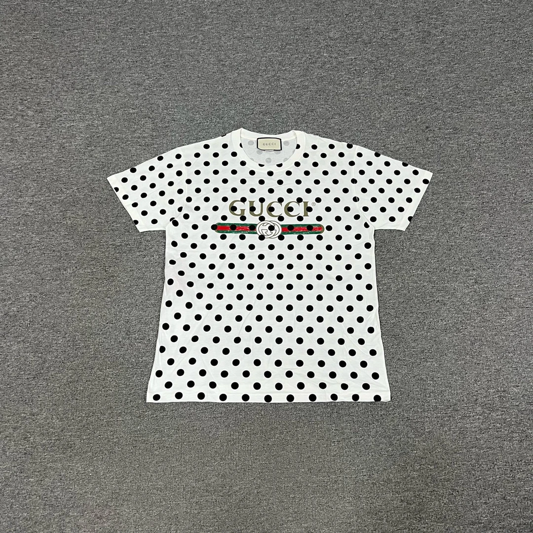 99新 AMIPARIS 古驰 白色 波点 腰带 胸口字母logo 短袖 s码