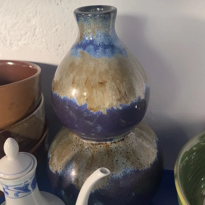 瓷片陶瓷品窑变大葫芦摆件