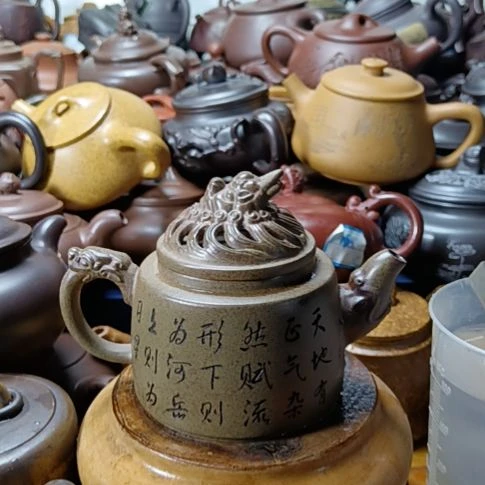 茶壶紫砂宜兴原矿解青柴烧手工300cc紫砂壶