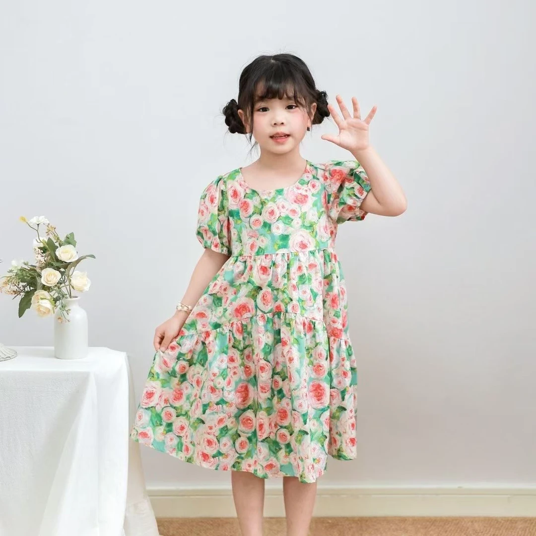 女童连衣裙2025新款儿童碎花裙子森系夏装洋气小女孩公主裙小清新