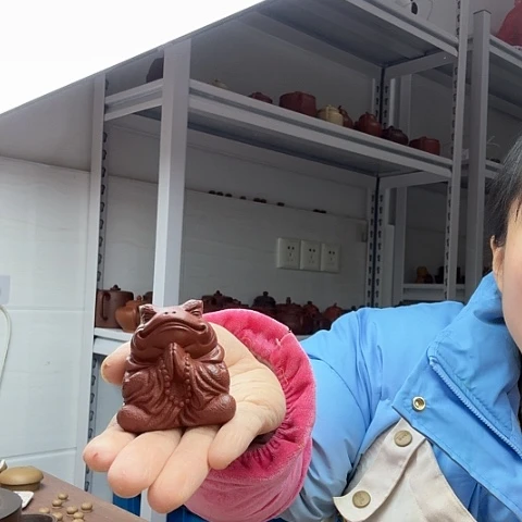 朱泥金蟾茶宠茶宠