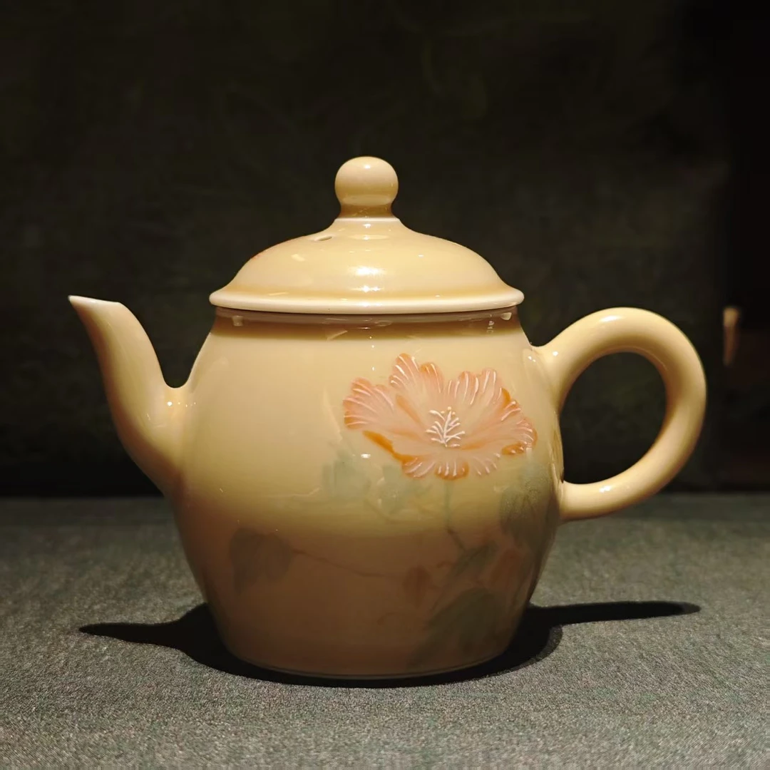斋居 宣纸黄-雲由山坊-釉蜀葵花壶-100ml（雲由S0238）