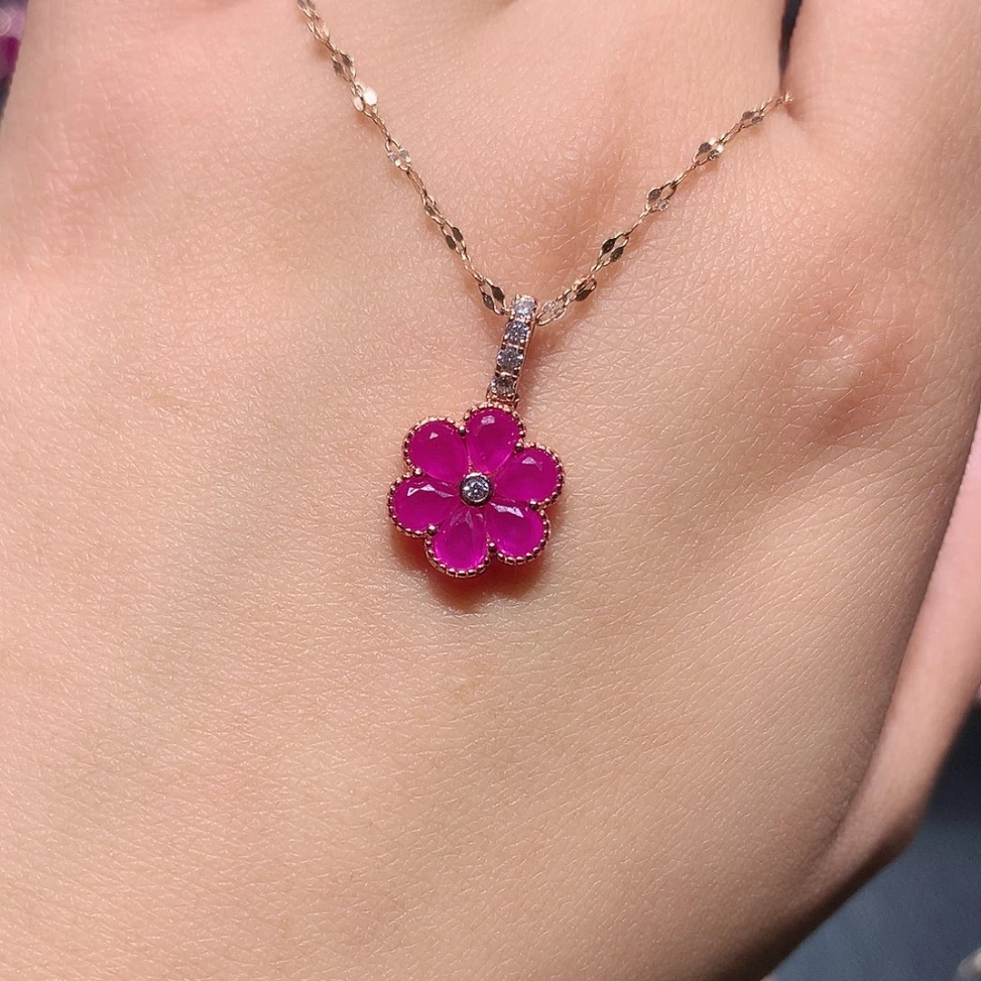 银S925镶嵌吊坠(赠链)红宝石