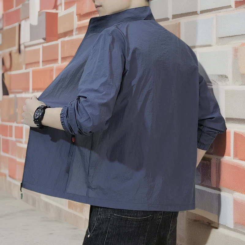 夏季男士轻薄透气防晒衣防紫外线户外运动服韩版宽松连帽休闲钓鱼