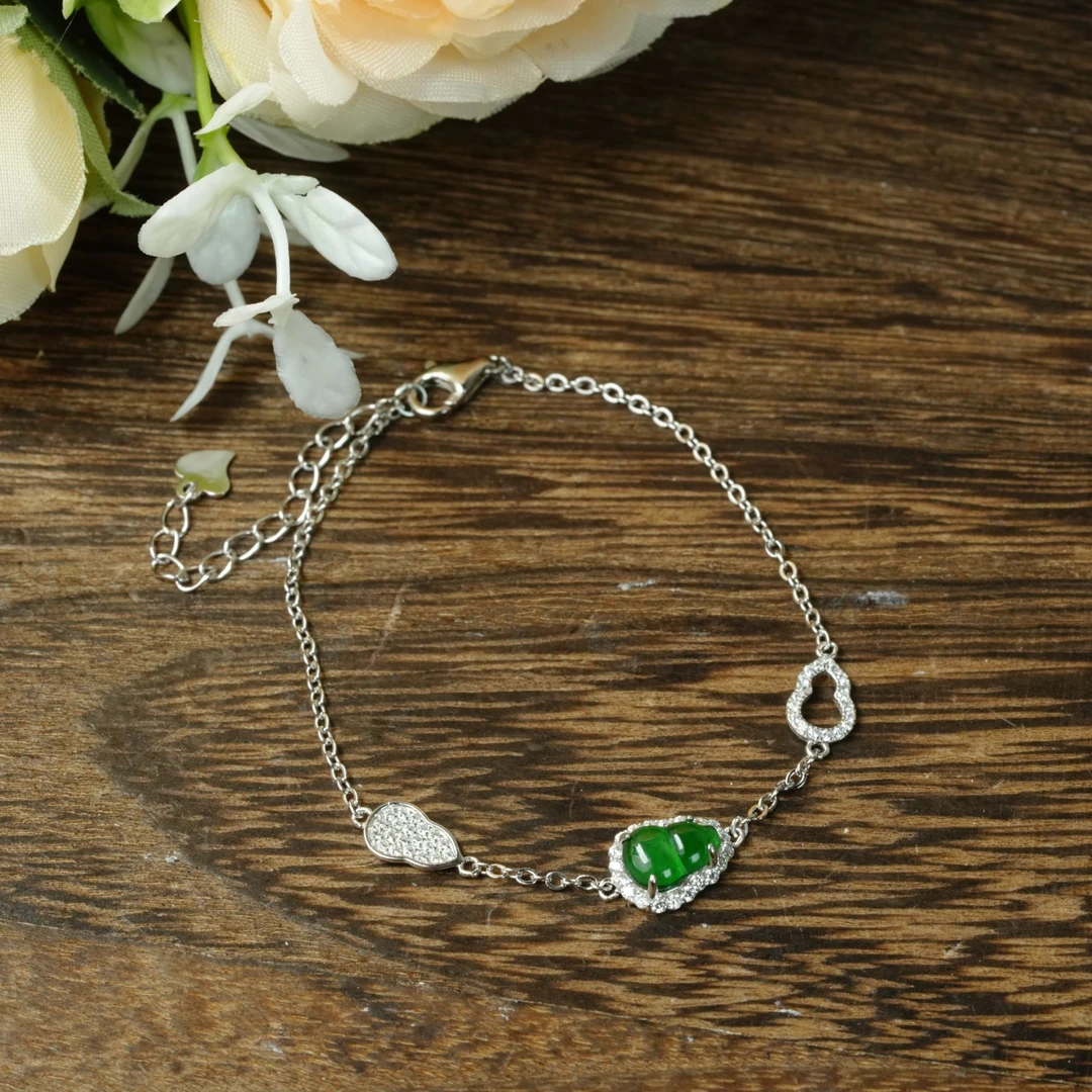 【小北好物】S925银翡翠手链约5*7mm【多样性发一件】QH84X158