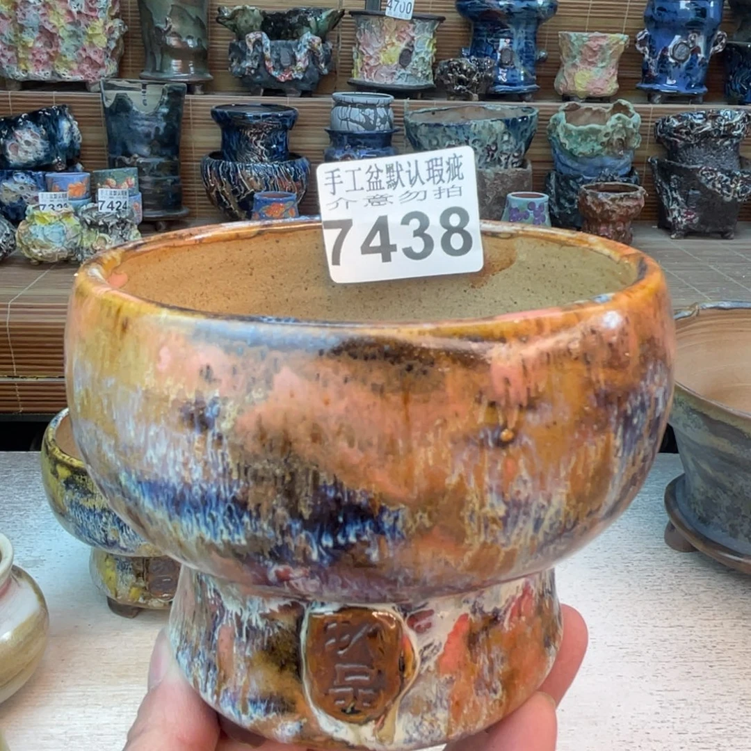 手工花盆默认瑕疵完美者勿拍