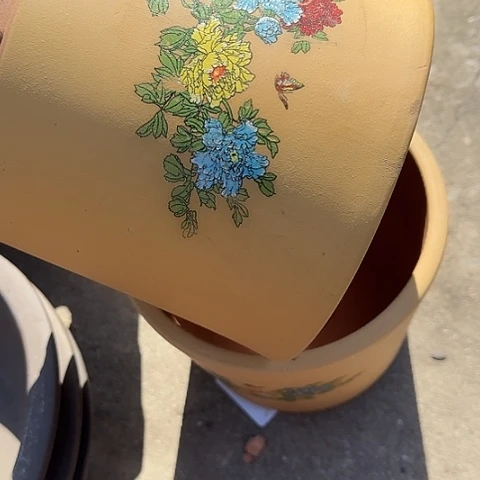 紫砂宜兴紫砂花盆花开富贵大一对