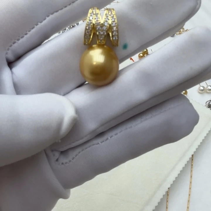 柱***麻颈饰海水珍珠银S925镶嵌