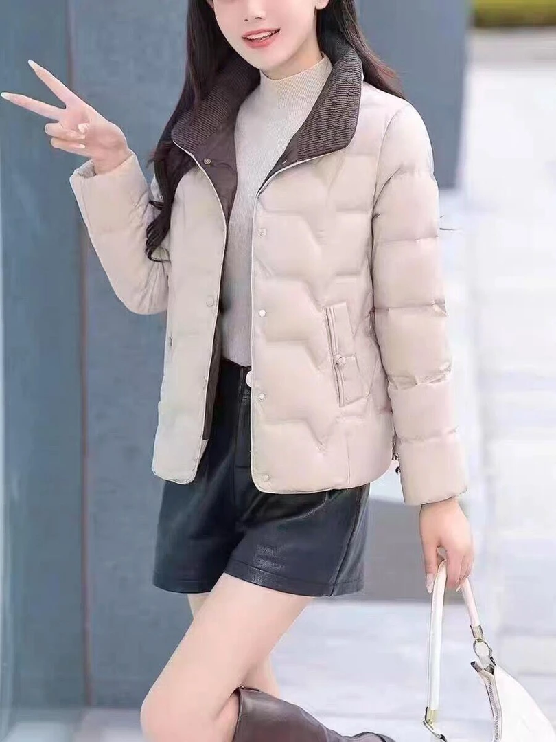 2024冬季新款时尚洋气减龄遮肉显瘦短款棉服外套XL-5XL