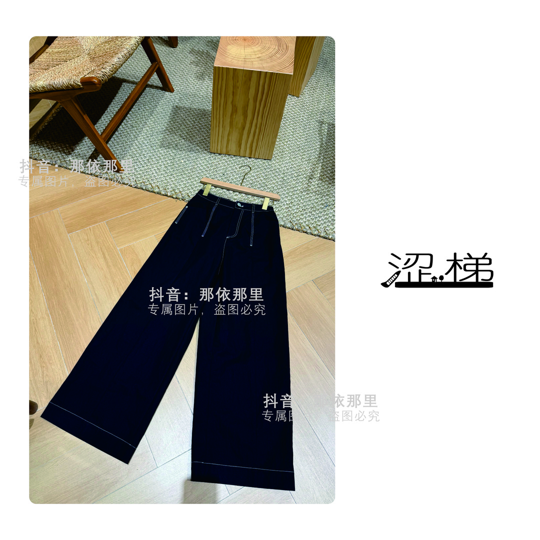 涩梯5329【女装-阔腿裤】设计款简约文艺休闲百搭阔腿女裤