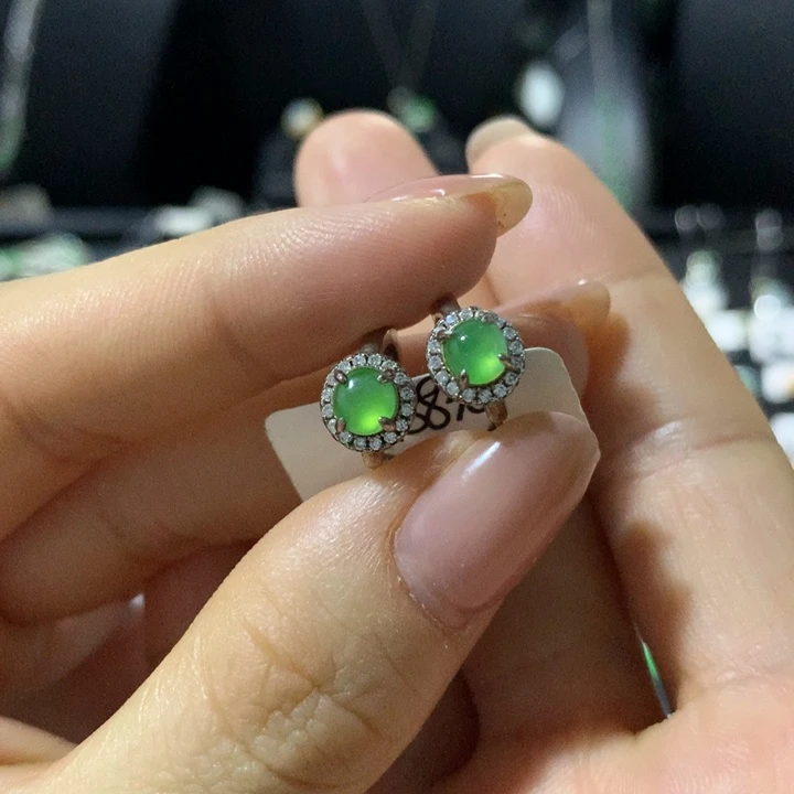 翡翠银S925镶嵌戒指