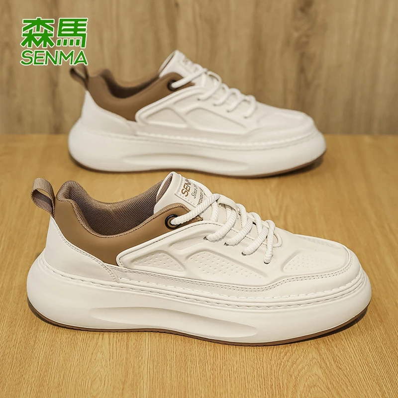 SENMA/森马男鞋2025春季新款百搭学生板鞋运动软底增高休闲白鞋
