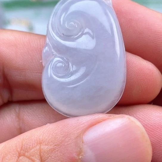 翡翠未镶嵌颈饰翡翠冰紫如意