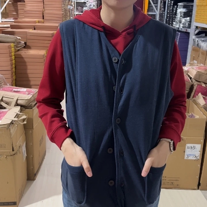 蚕丝马甲180尺码150斤到180斤蓝色