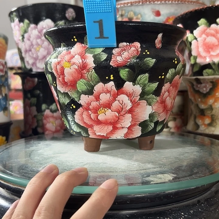 景德镇手绘花盆 满38包邮