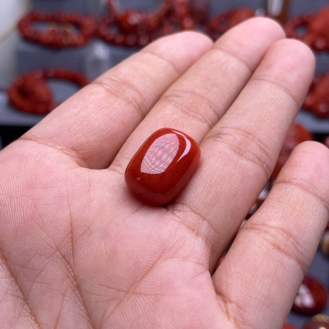 南红玛瑙未镶嵌珠宝奇石配饰13mm