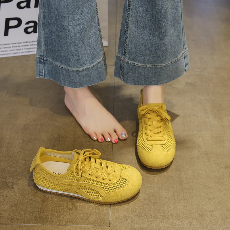 夏季镂空德训鞋女平底新款夏季网面透气休闲运动鞋轻便百搭阿甘鞋