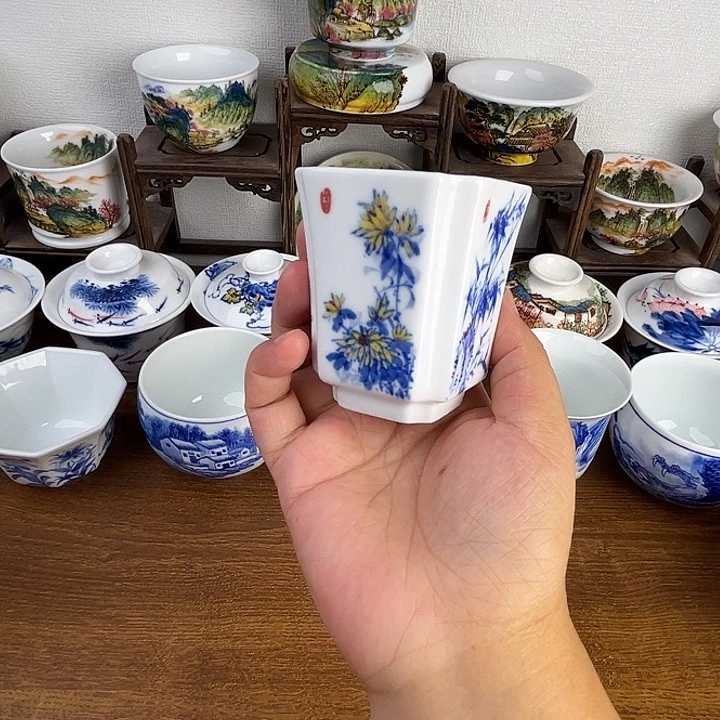 忠意堂釉下彩四君子微瑕不退