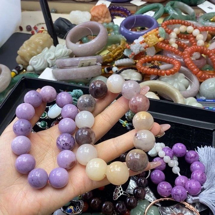 石英质玉手镯足银镀金镶嵌