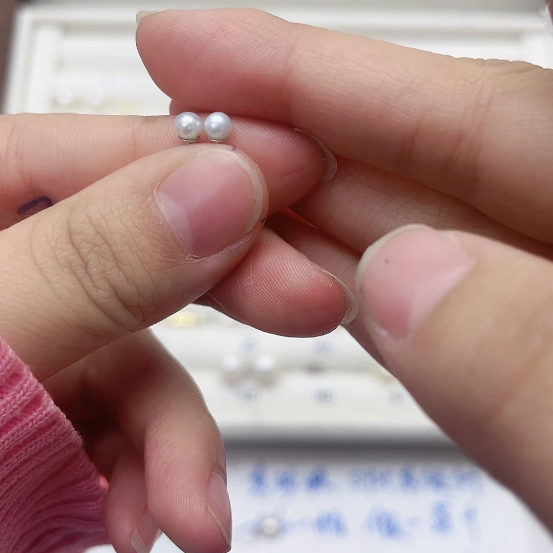 淡水珍珠耳饰银S925镶嵌失**心