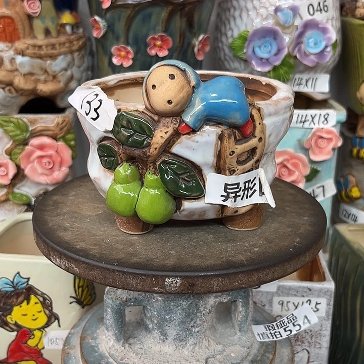 紫砂花盆粗陶材质多肉花盆