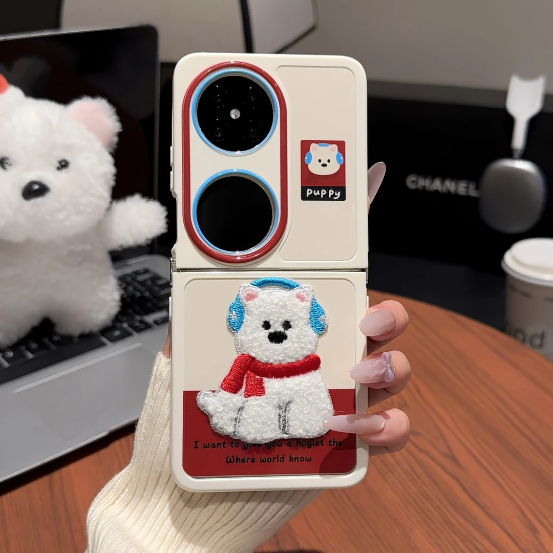 适用于华为POCKET2手机壳奶油壳FINDN3FLIP耳机西高地华为pocketS