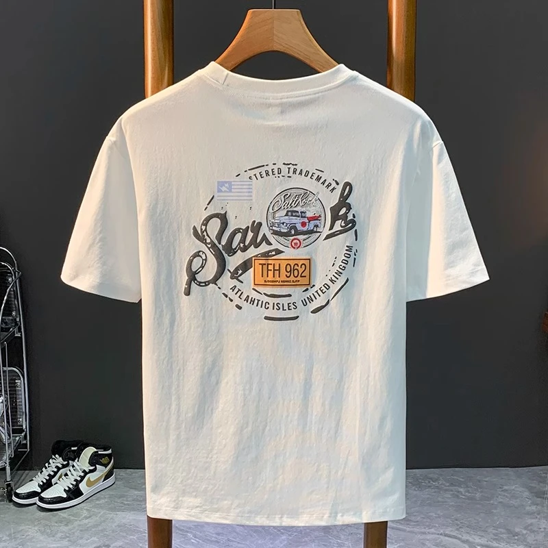 U&PURA2025夏季薄款印花ins短袖t恤男士潮休百搭舒适简约潮流t恤