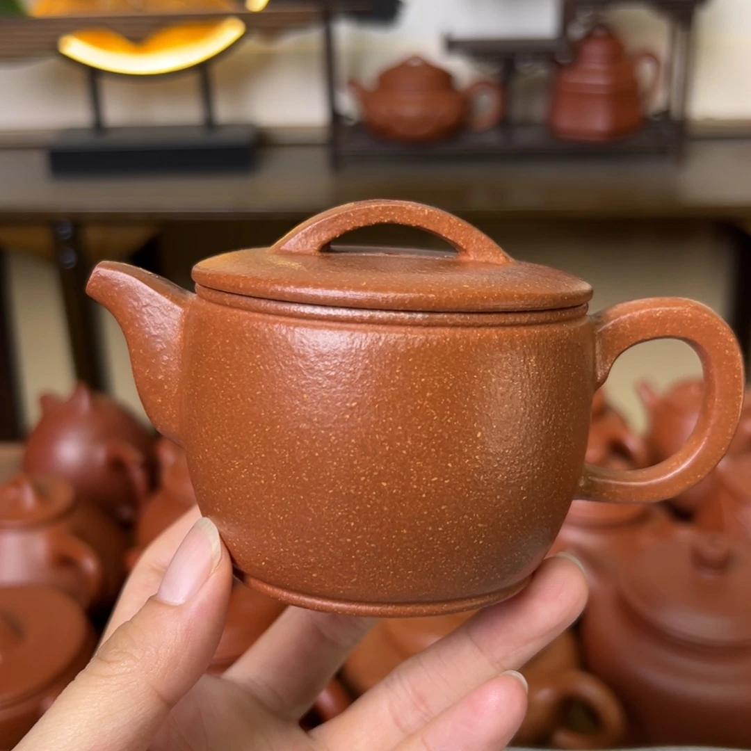 茶壶段泥紫砂壶汉瓦黄降坡150cc