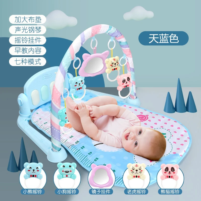 跨境婴儿0-36个月新生儿童脚踏钢琴健身架宝宝音乐爬行垫玩具包邮