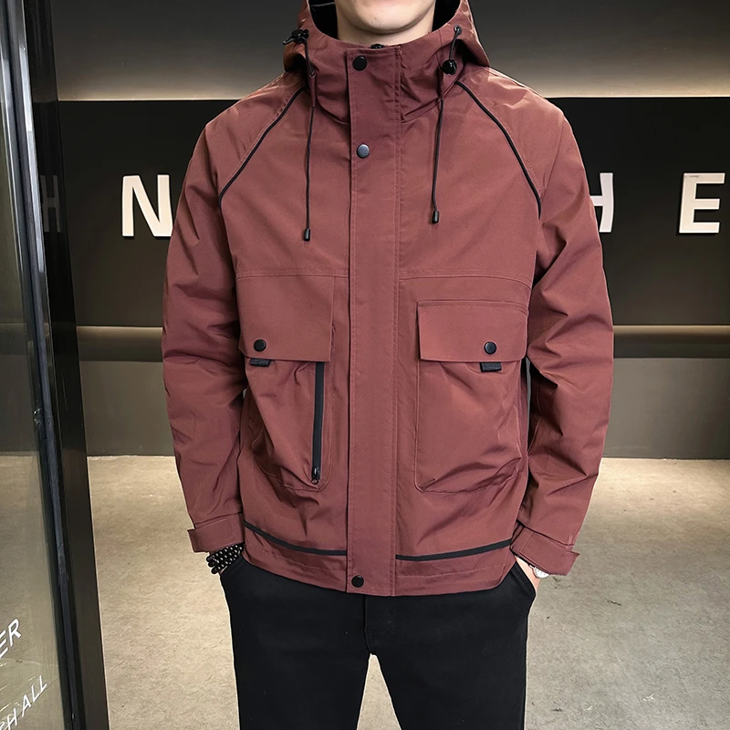 高品质【佰格翰】男士帅气连帽夹克潮流休闲百搭春秋季连帽外套9208