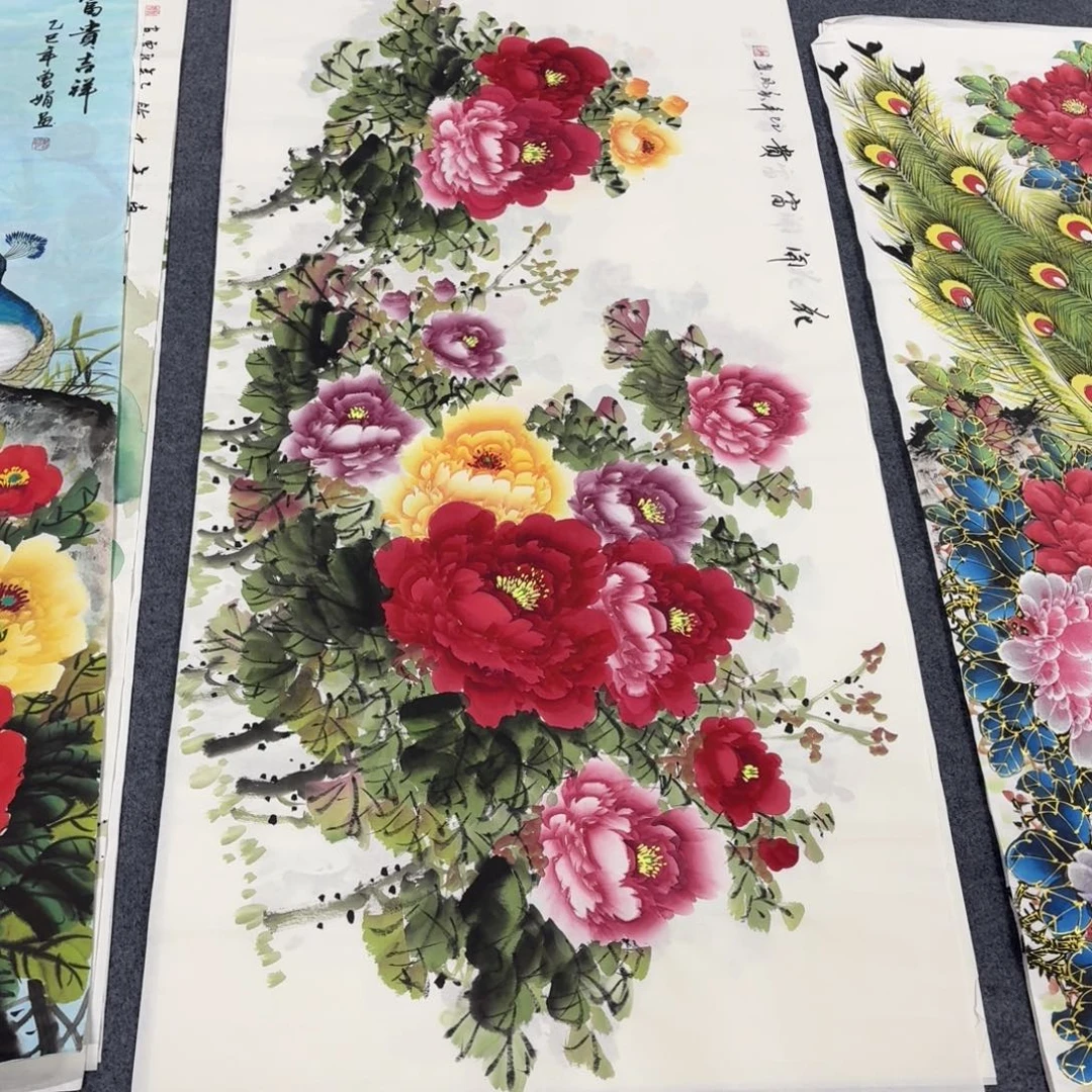 国画140×70手绘画画画