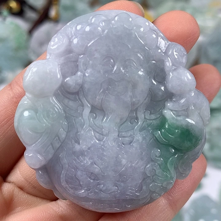 翡翠未镶嵌颈饰财神爷福利卡厚12+有棉感福利