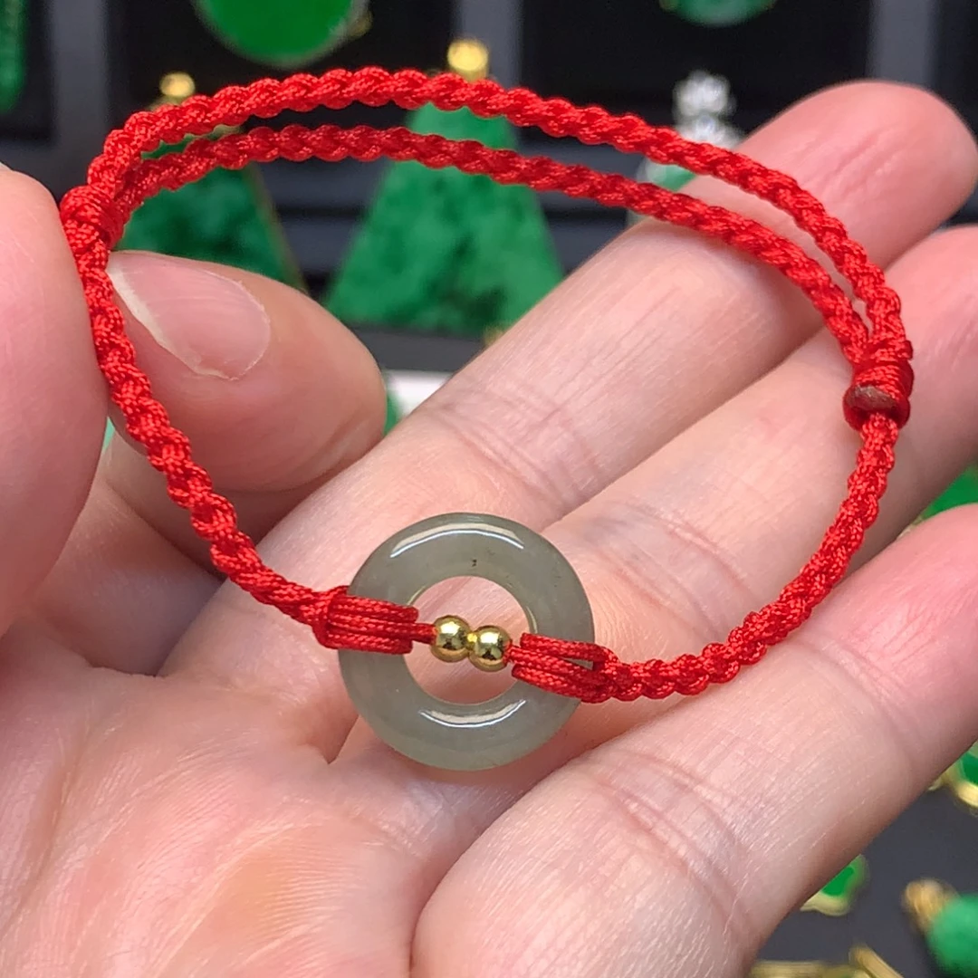 翡翠未镶嵌手链有纹