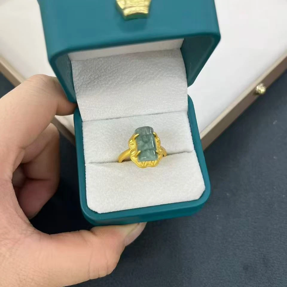 铜合金石英石戒指 藏式饰品新款气质显白戒指