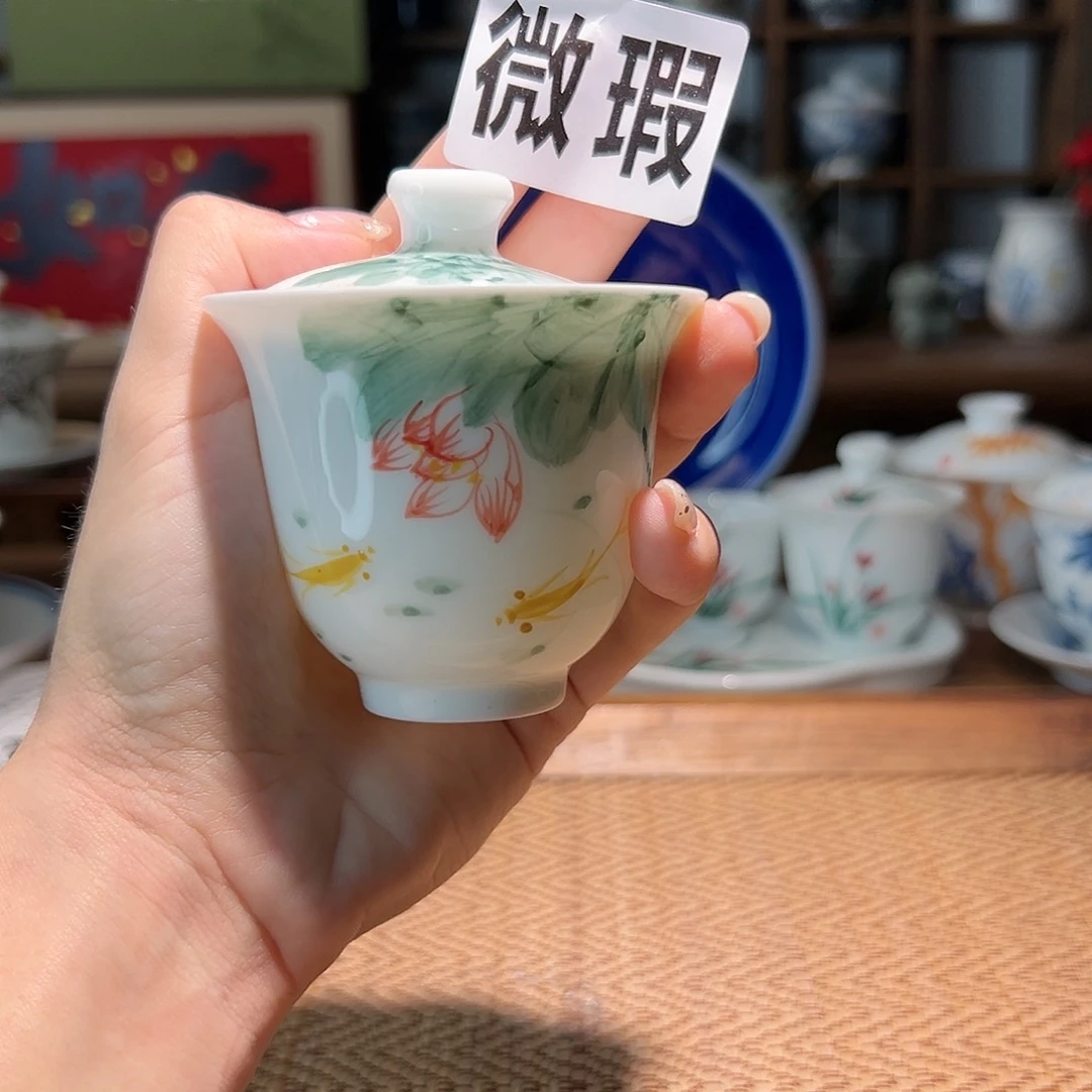 【闪购商品】微瑕 手绘 盖碗