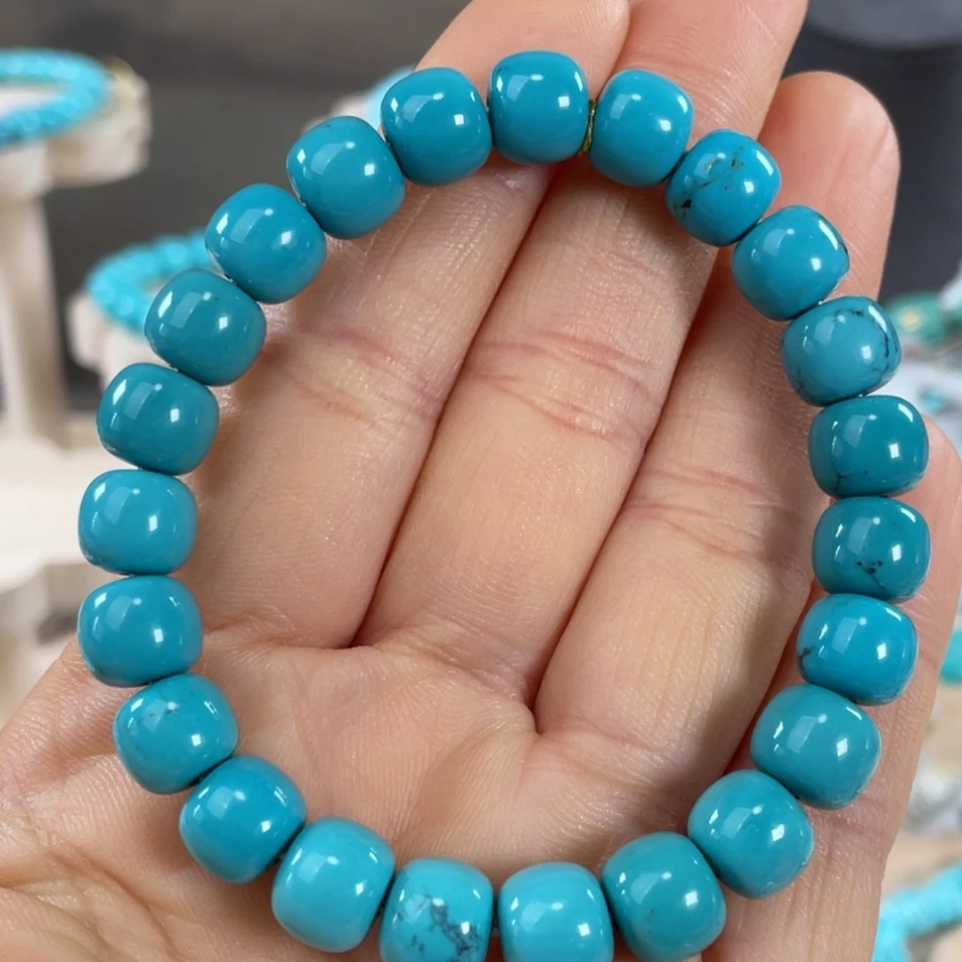 绿松石未镶嵌套链精品高瓷老型9mm