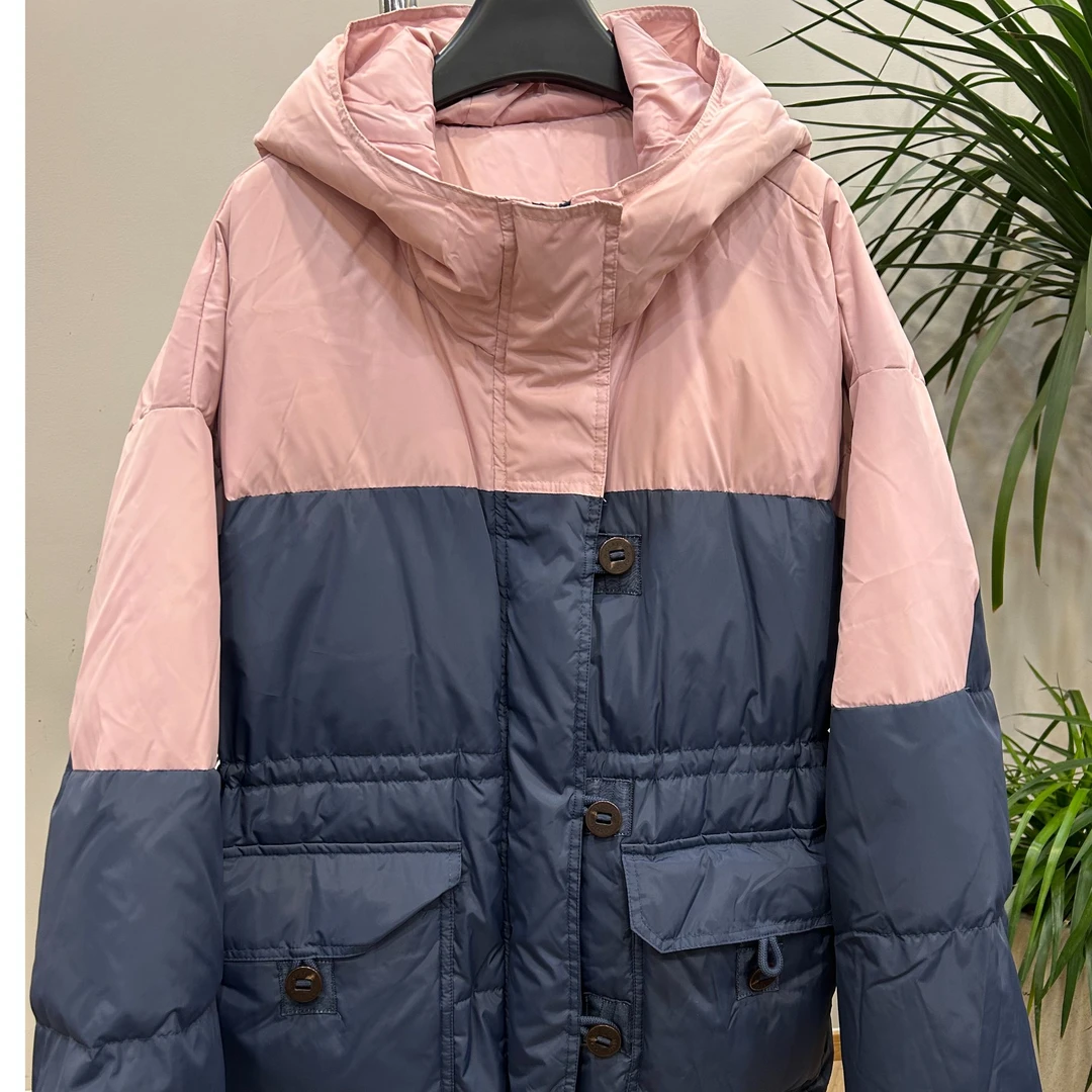 2024新款拼接撞色宽松百搭羽绒服外套221169