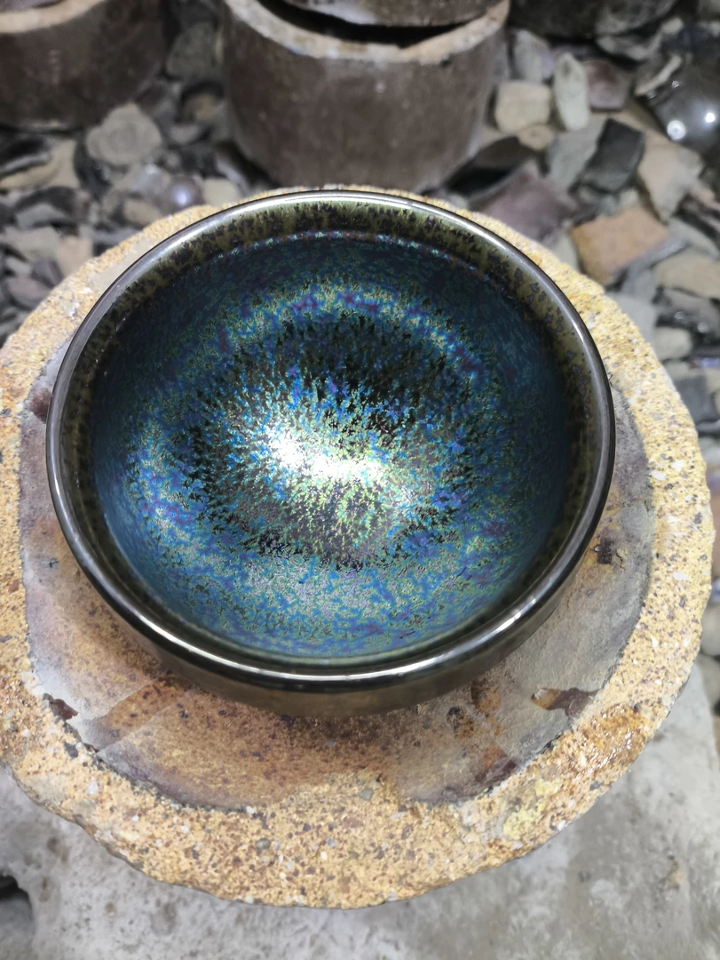 璀璨星空，建窑建盏柴烧主人杯
