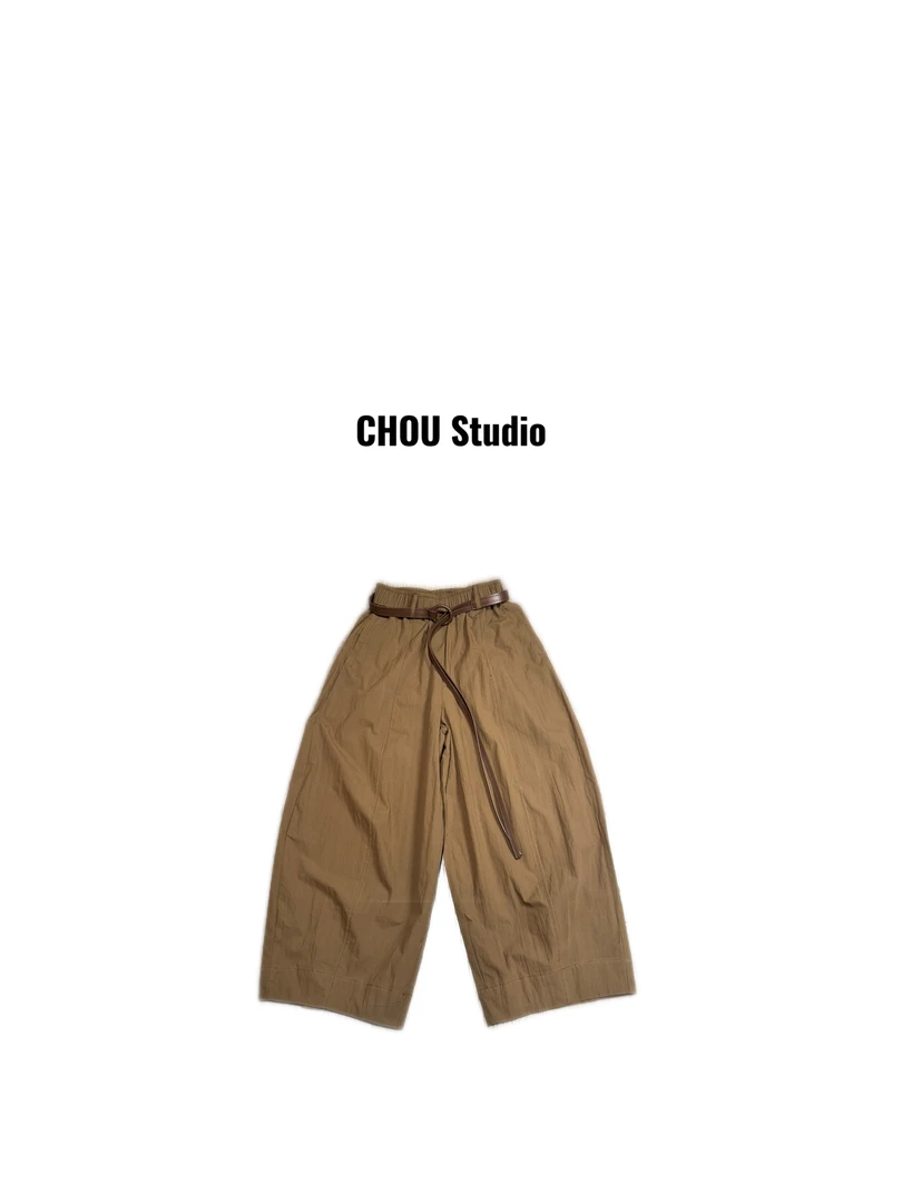 【CHOU CHOU】 九分褐色气球裤 7015