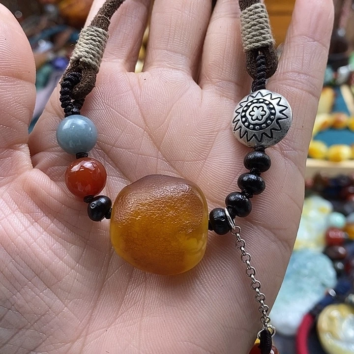 蜜蜡未镶嵌项链项链