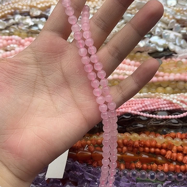 玛瑙/玉髓未镶嵌珠宝半成品一条6mm左右发晶