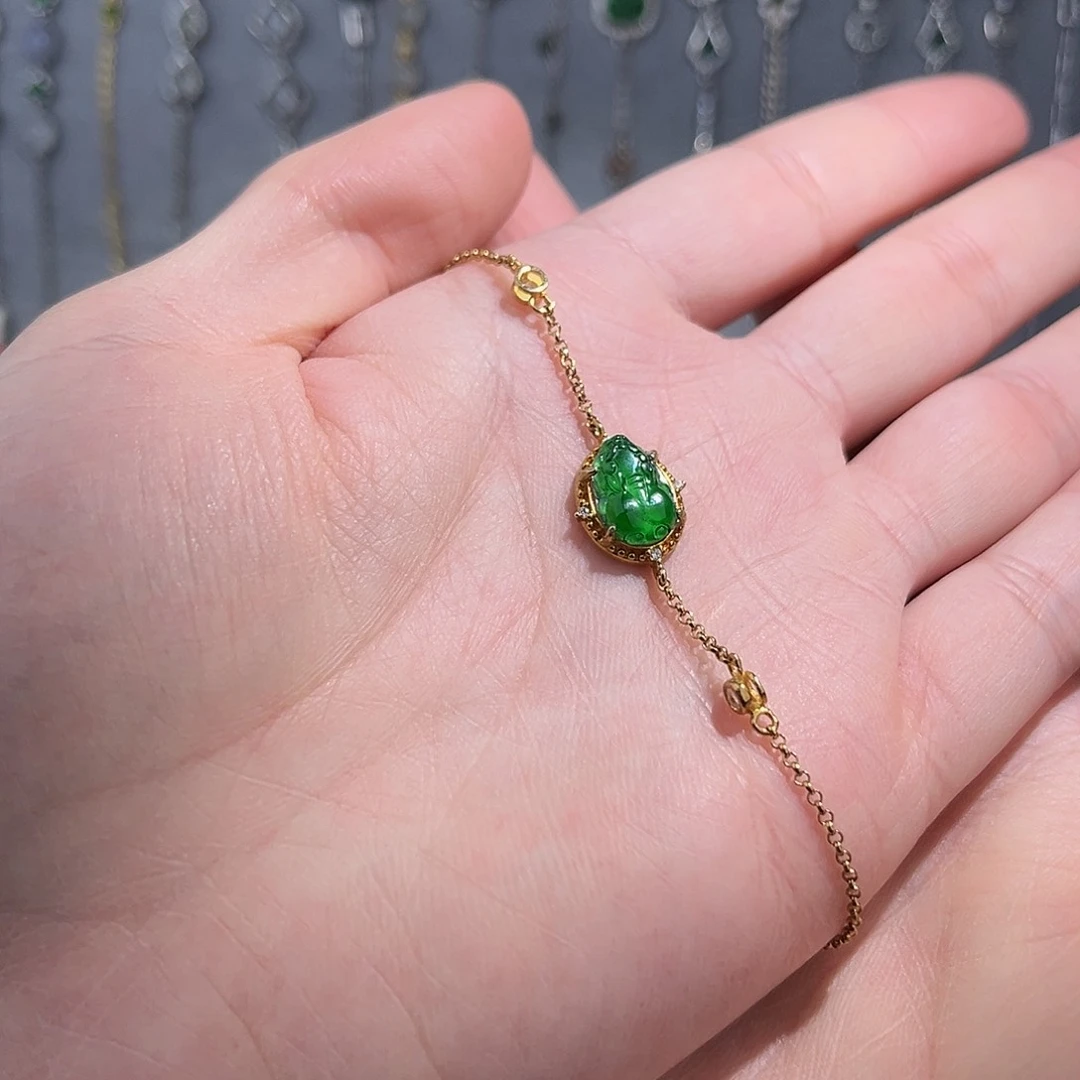 翡翠手链银S925镶嵌53589