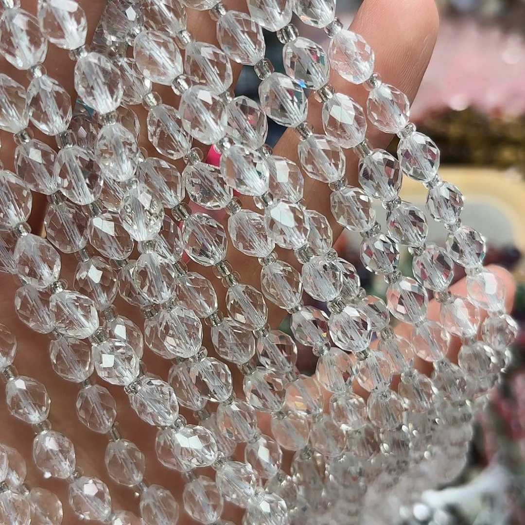 玛瑙/玉髓未镶嵌珠宝半成品6×8白水米切一条
