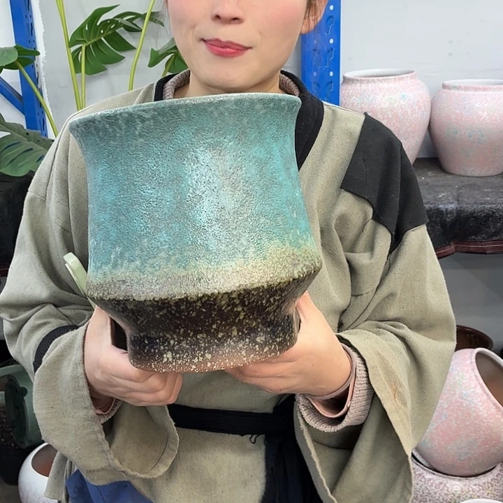 19×21 -粗陶花盆有孔-买买买