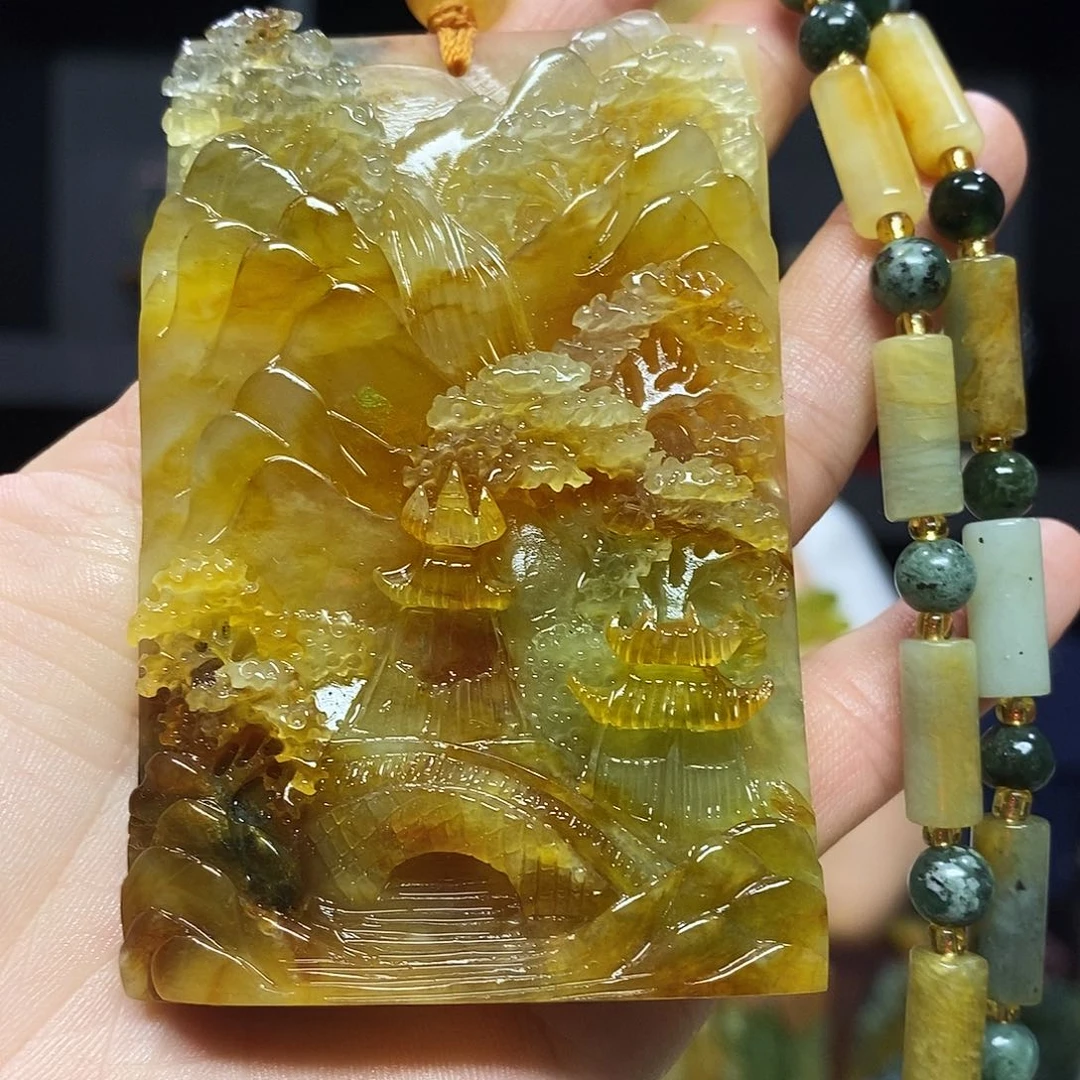 未镶嵌岫玉挂件吊坠